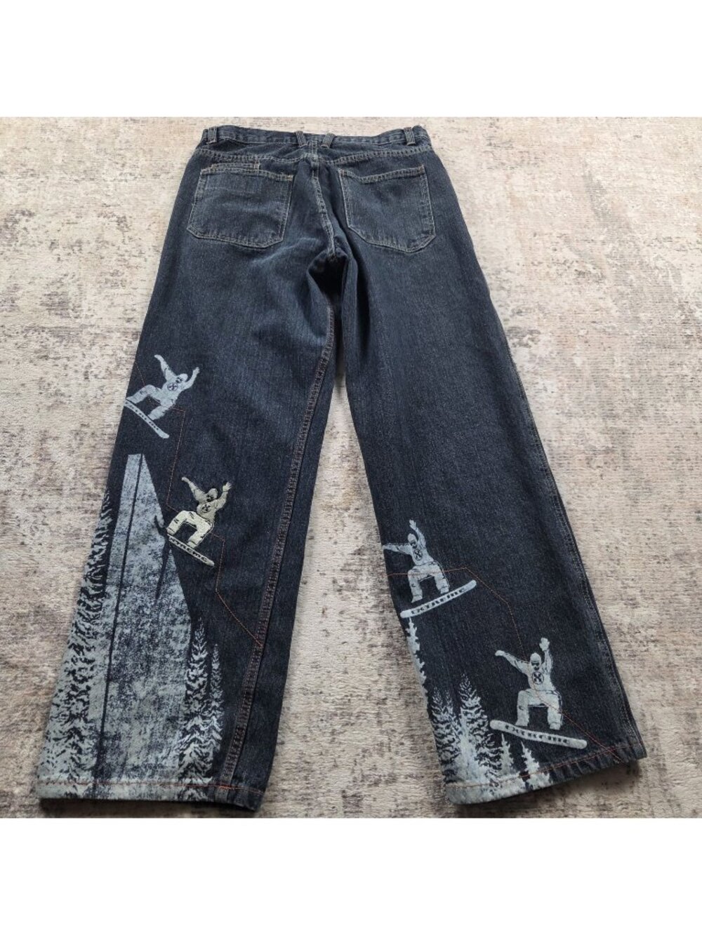Vintage No Boundaries Jeans Mens 34x32 Snowboard Embroidered Skate Denim - Picture 1 of 6